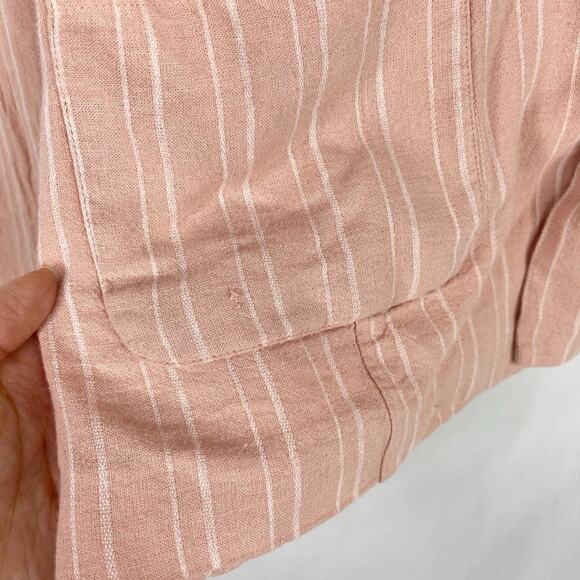 NWT Candie’s Pink Stripe Linen One Button Blazer - Picture 5 of 9
